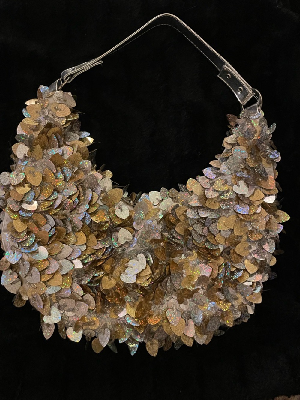 Great Gatsby 15 Gold Sequin Heart Bag